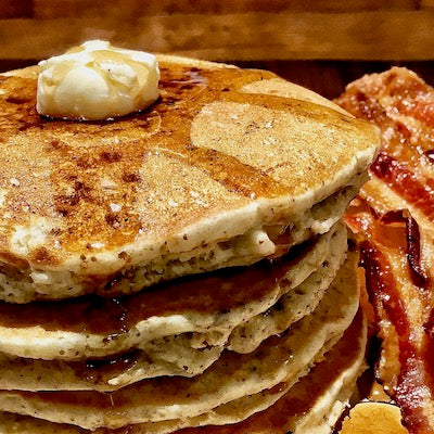 Big Sky Whole Wheat Pancakes in the new SmoothRock Cafe in Liberty Park.