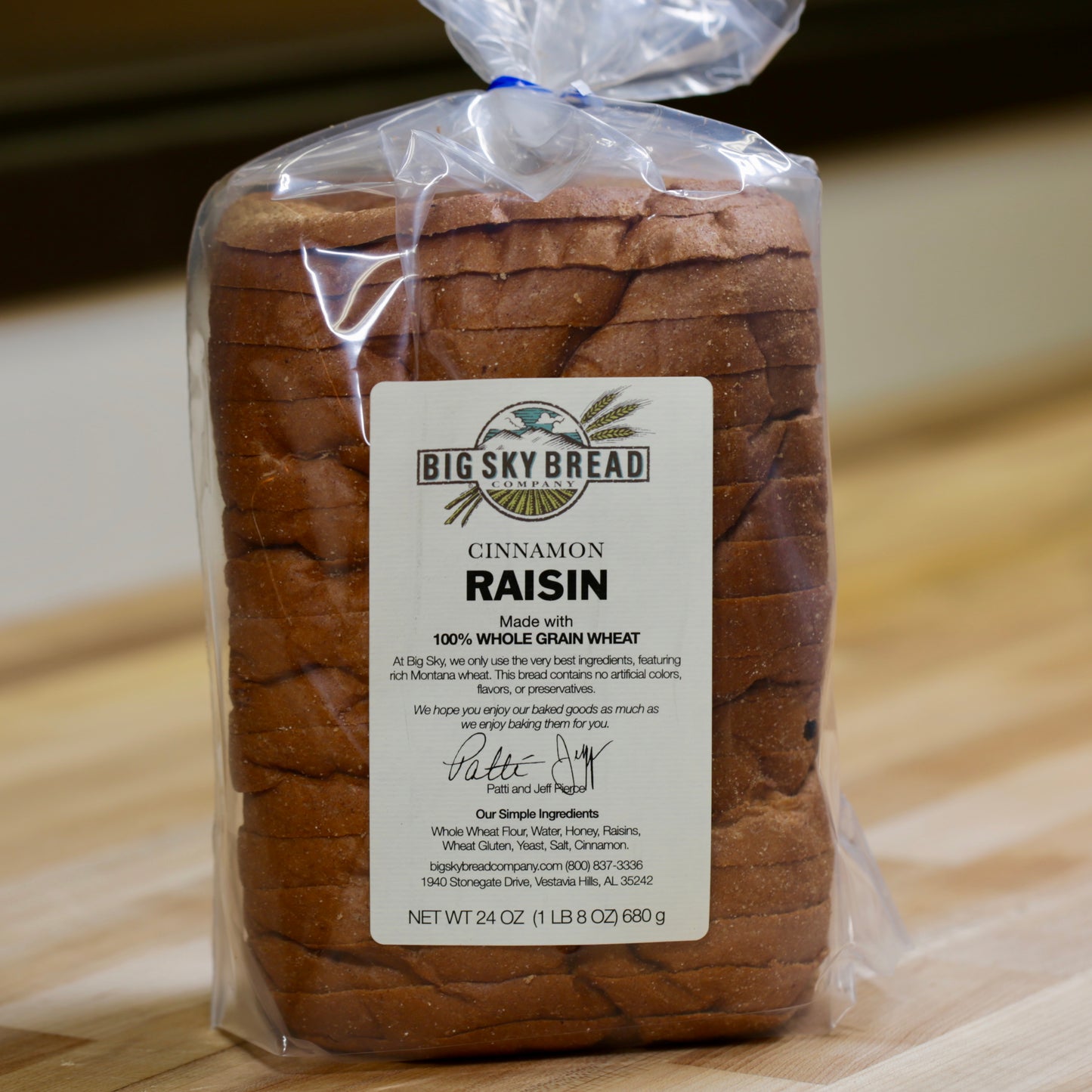 Big Sky Bread Company Whole Wheat Cinnamon Raisin Bread
