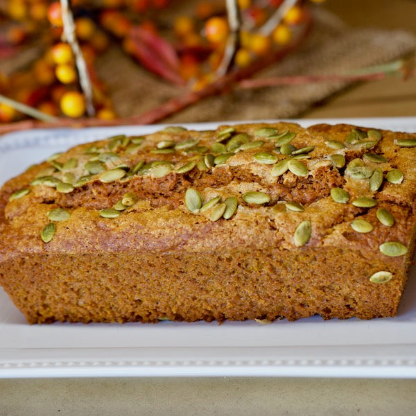 A Big Sky favorite! This moist and delicious pumpkin bread is perfect for breakfast, tea parties, office meetings or a house warming gift. Made with rich, Montana whole wheat flour.