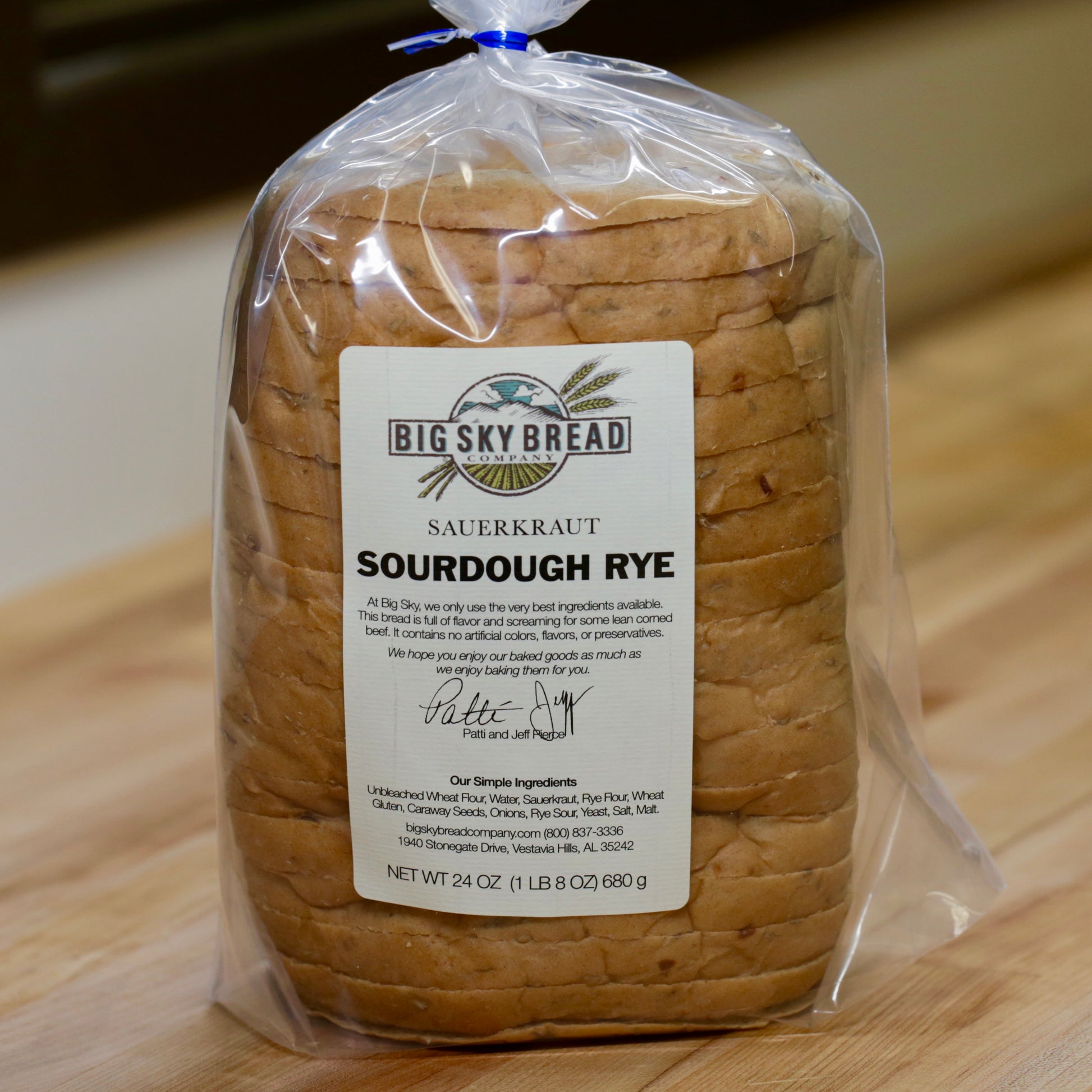 Big Sky Bread Company Sauerkraut Sourdough Rye Bread. Screaming for some lean corned beef! This loaf has so much flavor... it's loaded with onions, caraway seeds, and sauerkraut.