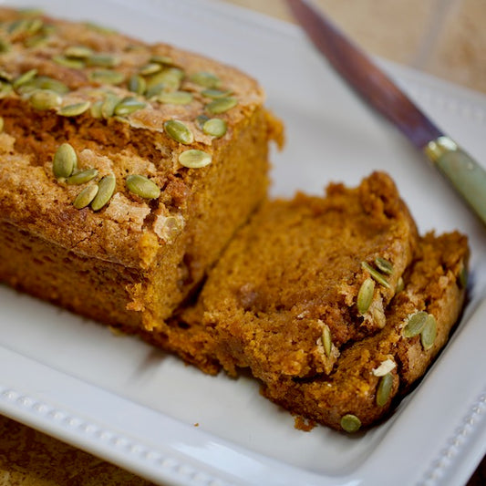 A Big Sky favorite! This moist and delicious pumpkin bread is perfect for breakfast, tea parties, office meetings or a house warming gift. Made with rich, Montana whole wheat flour.